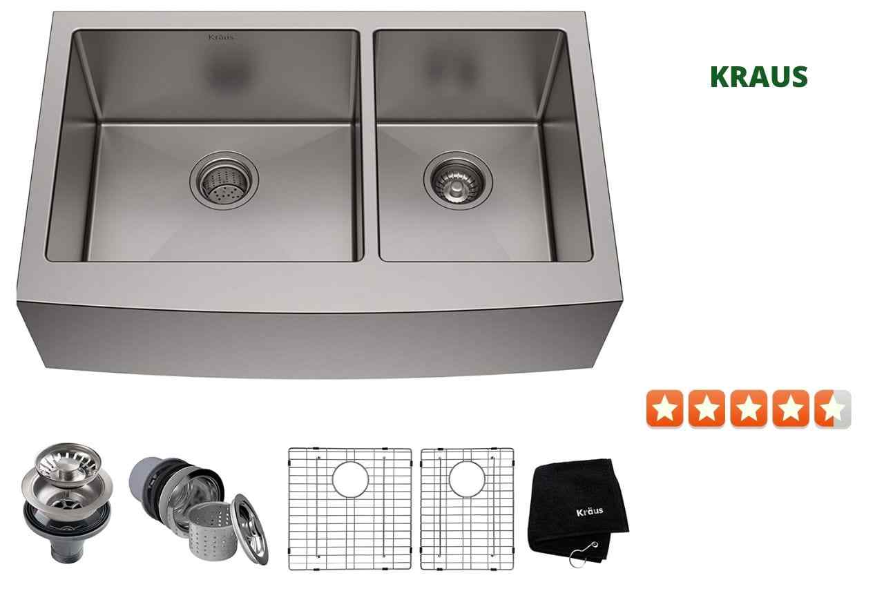 Kraus KHF203-33 Double Bowl kitchen Sink