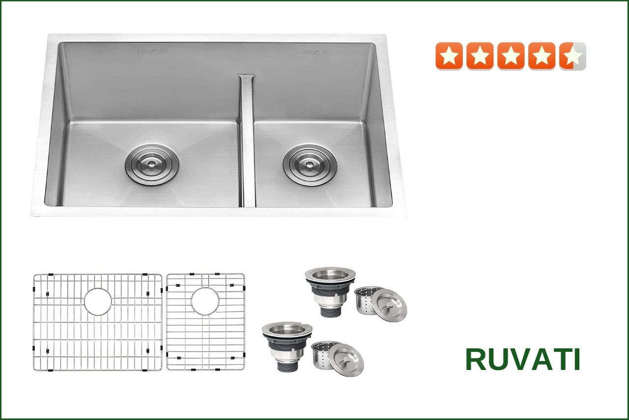 Ruvati RVH7255 Double Bowl Sink For 30 Inch Cabinet