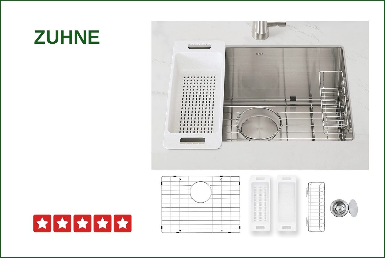 ZUHNE Modena 23 Undermount Sink For 30 Inch Base Cabinet