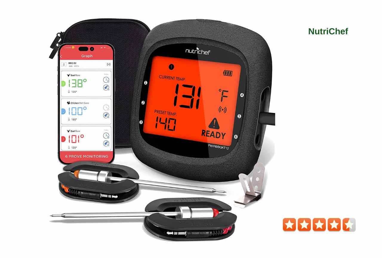 NutriChef Smart Bluetooth BBQ Thermometer