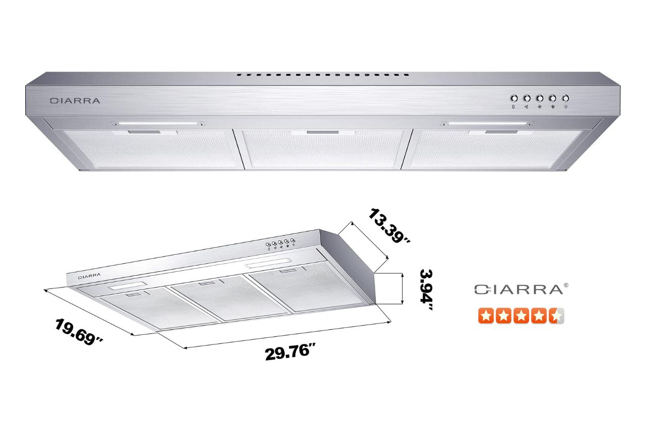 CIARRA Under Cabinet Range Hood