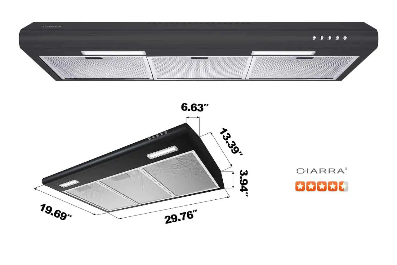 CIARRA CAB75918B Ductless Range Hood